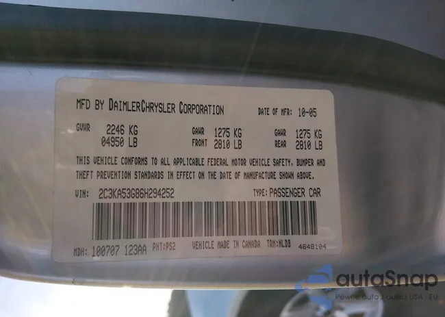 2C3KA53G86H294252: 44202089