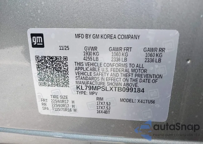 KL79MPSLXTB099184: 44202192