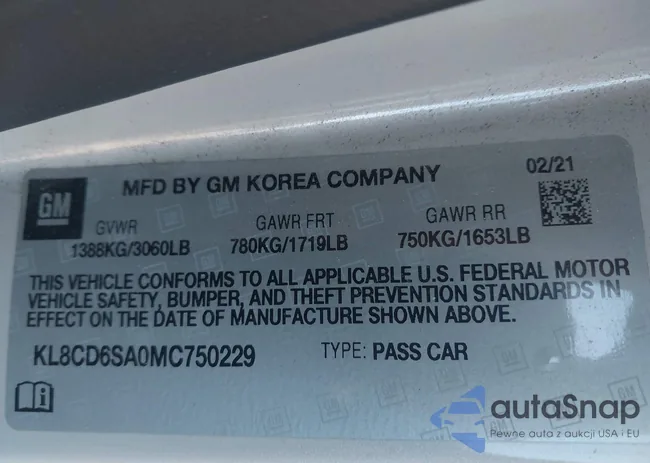 KL8CD6SA0MC750229: 44202219