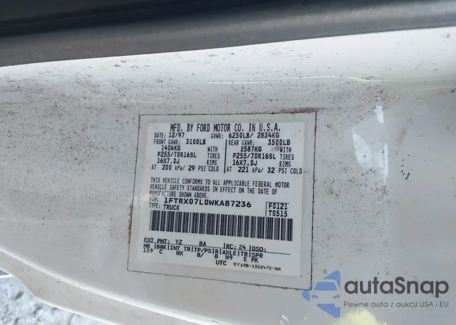 1FTRX07L0WKA87236: 44202236