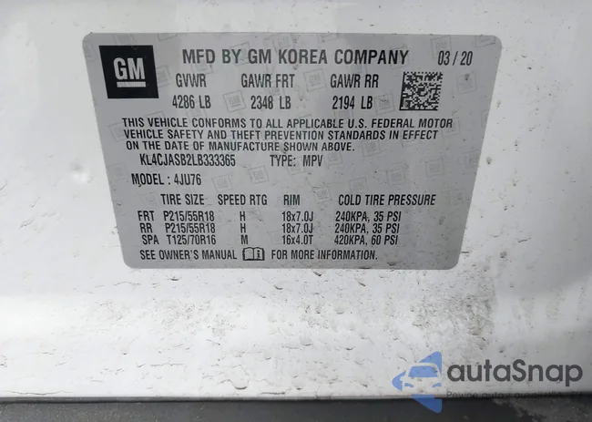 KL4CJASB2LB333365: 44202316