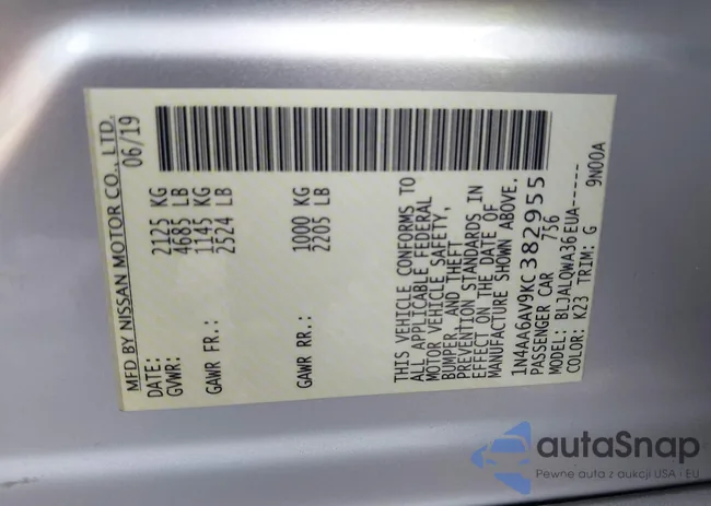 1N4AA6AV9KC382955: 44202343