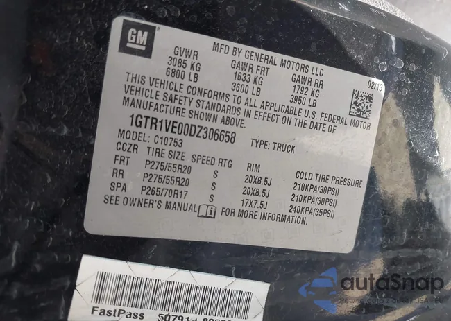 1GTR1VE00DZ306658: 44202355