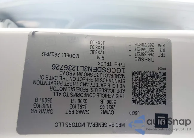 1GCGSDEN3L1236726: 44203537