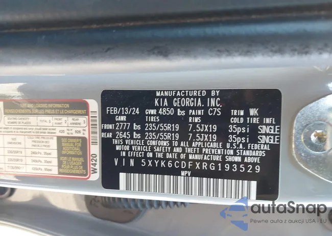 5XYK6CDFXRG193529: 44203560