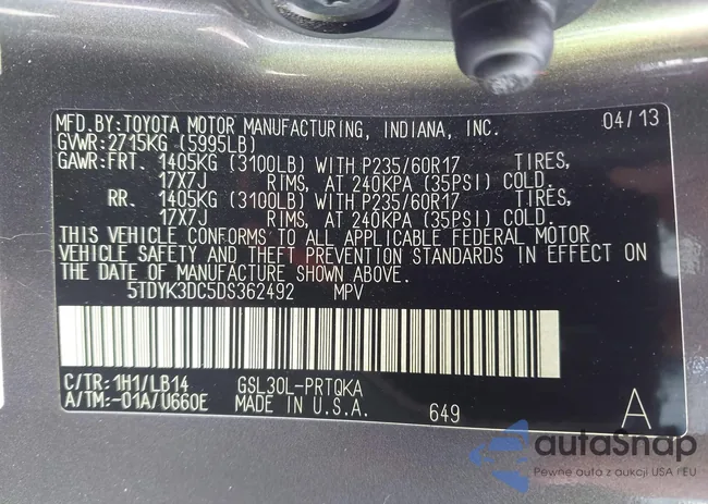 5TDYK3DC5DS362492: 44203564