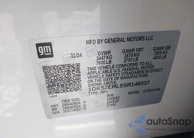 1GKS2ERL5SR146037: 44203600