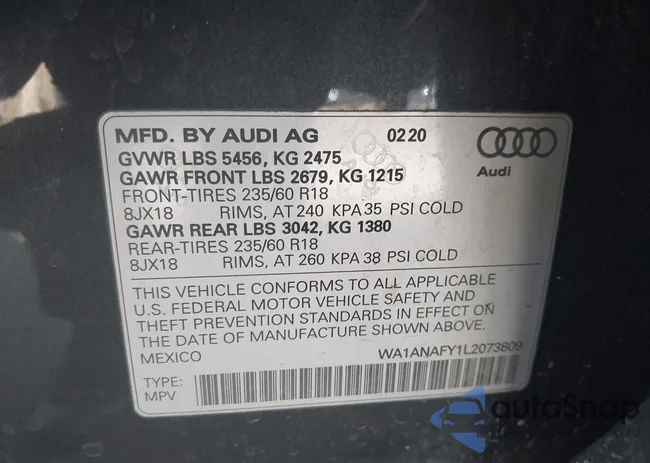 WA1ANAFY1L2073809: 44203672