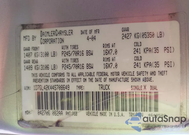 1D7GL42K44S708649: 44203702