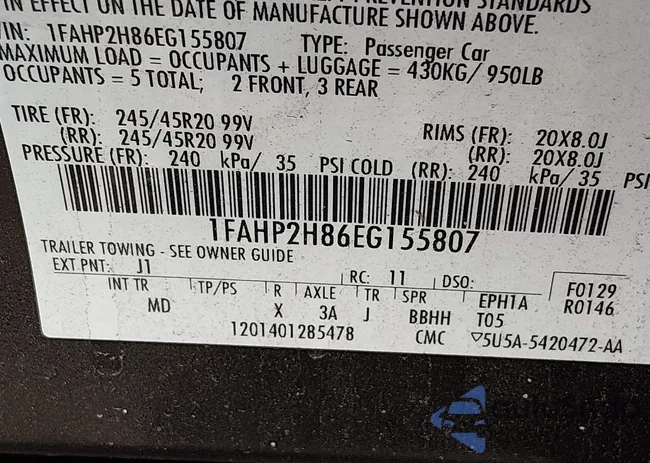 1FAHP2H86EG155807: 44203713