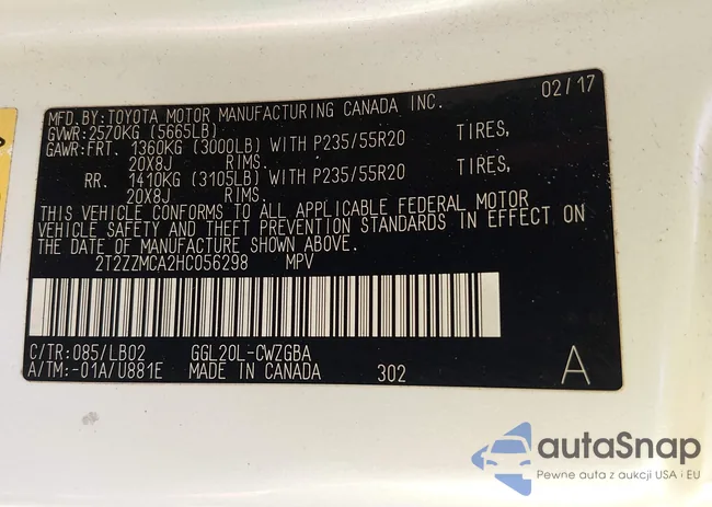 2T2ZZMCA2HC056298: 44203726