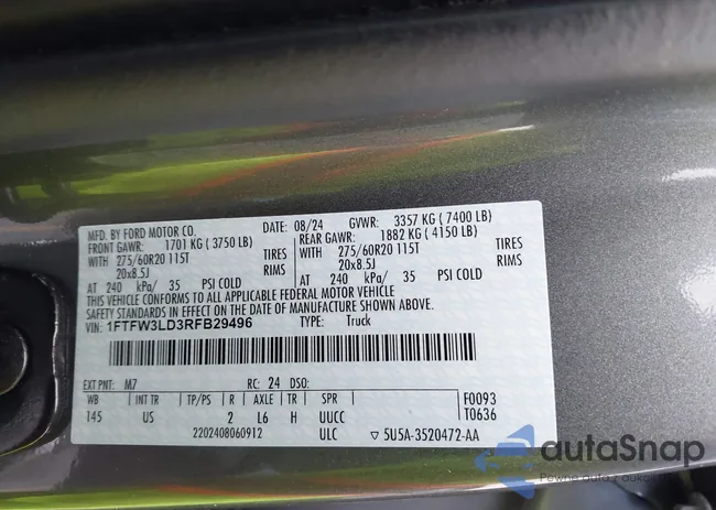 1FTFW3LD3RFB29496: 44203919