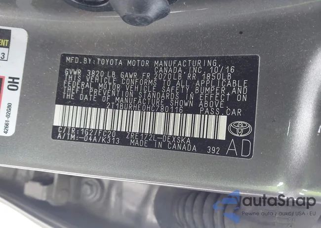 2T1BURHE0HC780116: 44203947