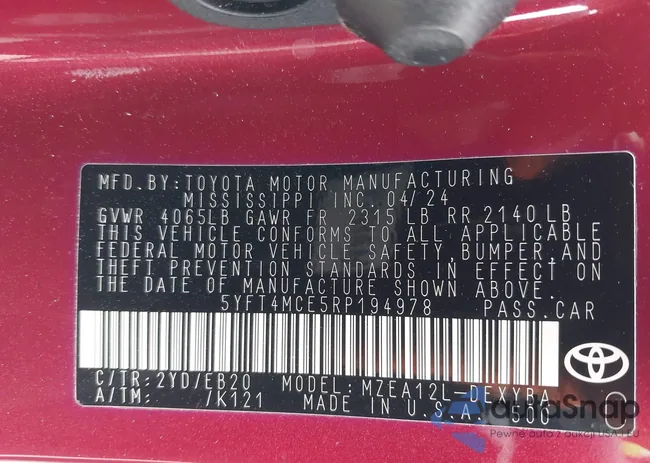 5YFT4MCE5RP194978: 44203981