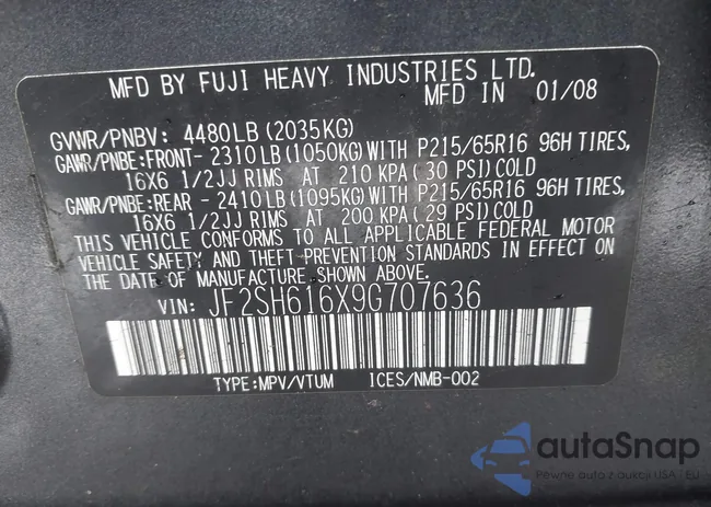 JF2SH616X9G707636: 44203043