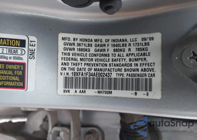 19XFA1F34AE002437: 44203049