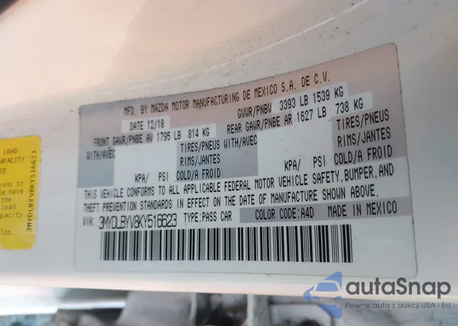 3MYDLBYV8KY516623: 44203050