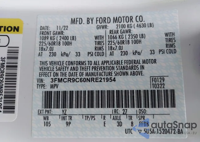 3FMCR9C60NRE21954: 44203076