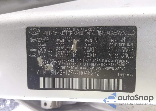 5NMSH13E67H048272: 44203097