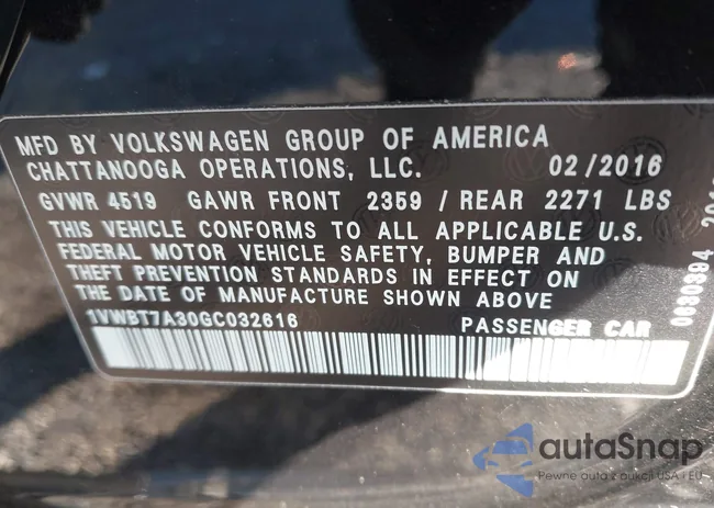 1VWBT7A30GC032616: 44203124