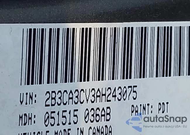 2B3CA3CV3AH243075: 44203151