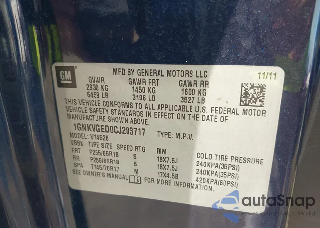 1GNKVGED0CJ203717: 44203160