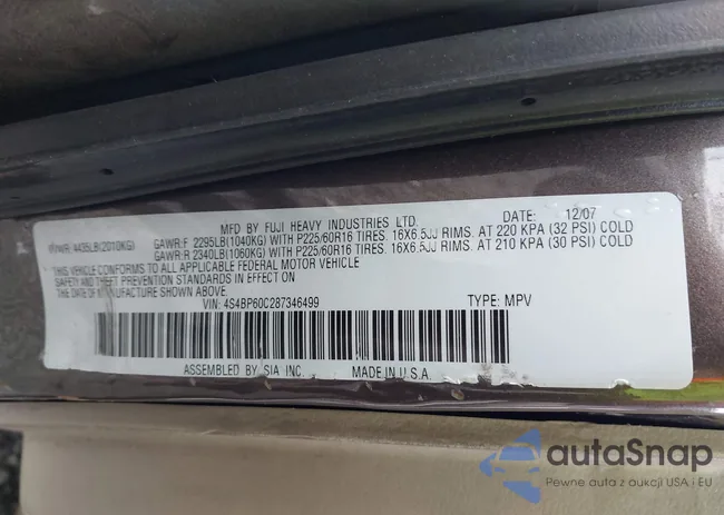 4S4BP60C287346499: 44203224