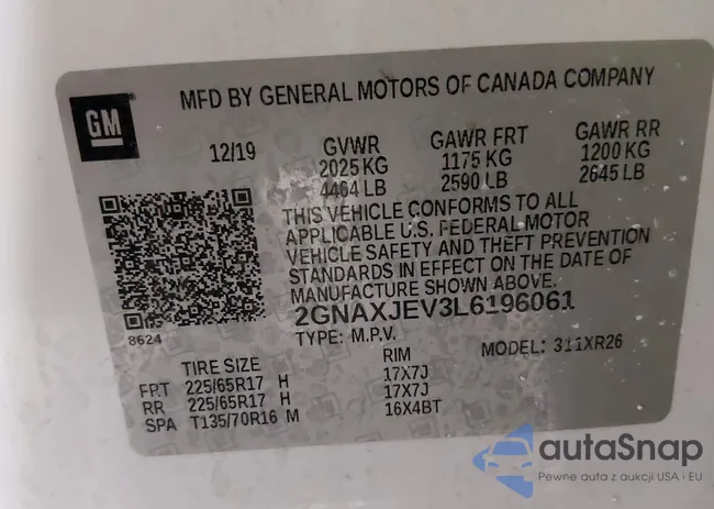 2GNAXJEV3L6196061: 44203301