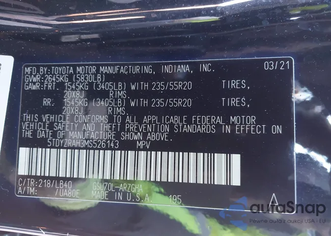 5TDYZRAH3MS526143: 44203386