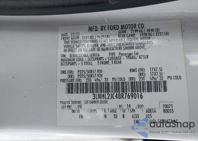 3LNHL2JC4BR769016: 44204418