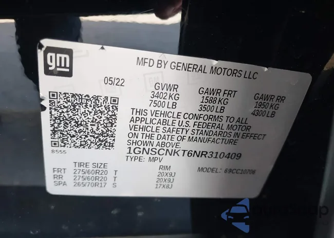 1GNSCNKT6NR310409: 44204470