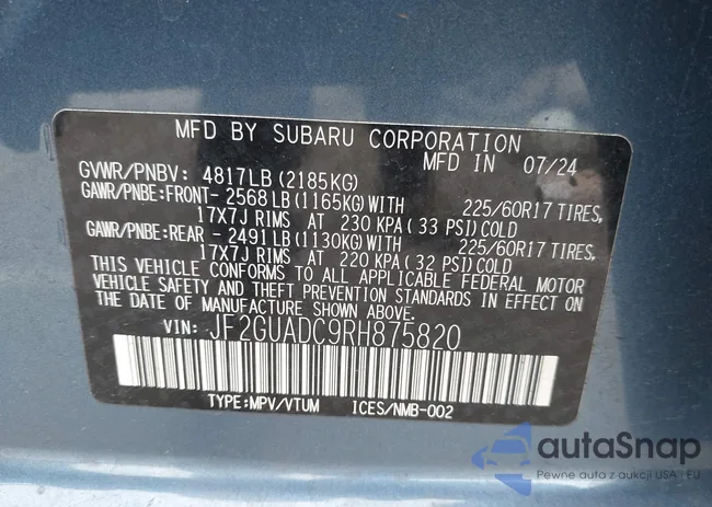 JF2GUADC9RH875820: 44204533