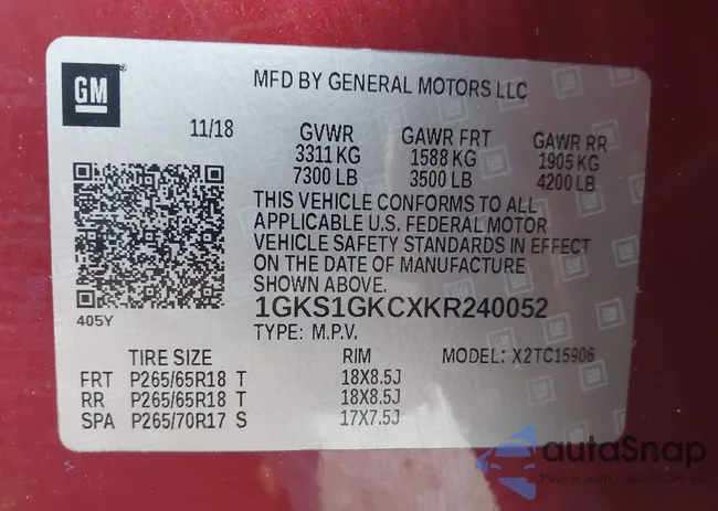 1GKS1GKCXKR240052: 44204547