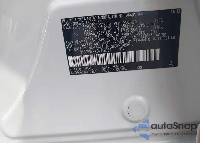 2T3DFREVXDW118566: 44204557