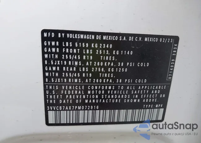 3VVCB7AX7PM072916: 44204567