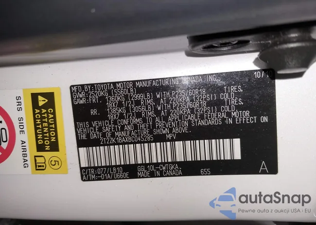 2T2ZK1BAXBC045285: 44204640