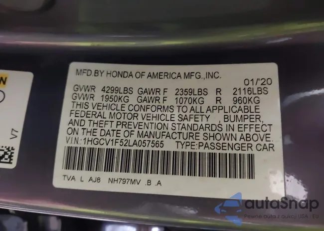 1HGCV1F52LA057565: 44204641