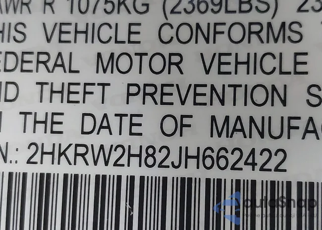 2HKRW2H82JH662422: 44204699