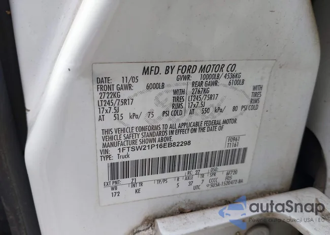 1FTSW21P16EB82298: 44204717