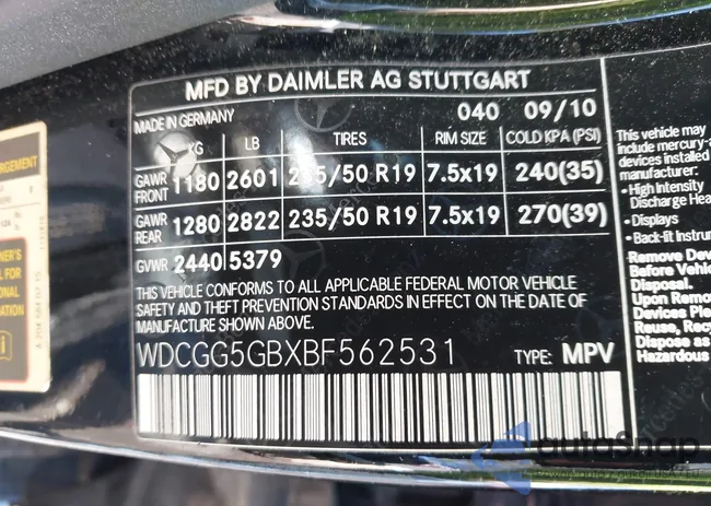 WDCGG5GBXBF562531: 44204782