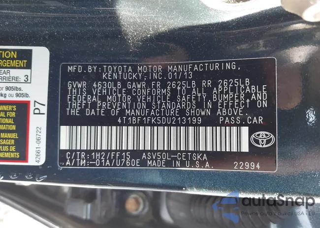 4T1BF1FK5DU213199: 44204791