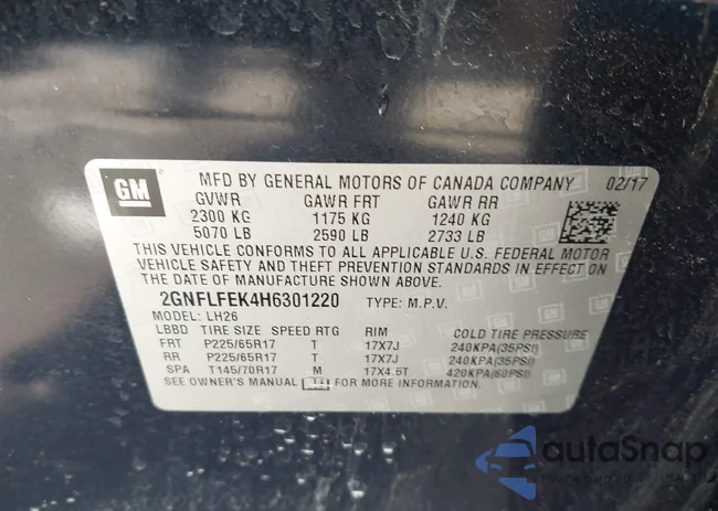 2GNFLFEK4H6301220: 44204793