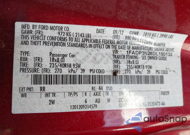 1FADP3N26DL150133: 44204827