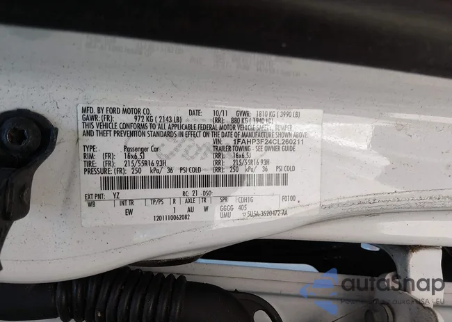 1FAHP3F24CL260211: 44204889