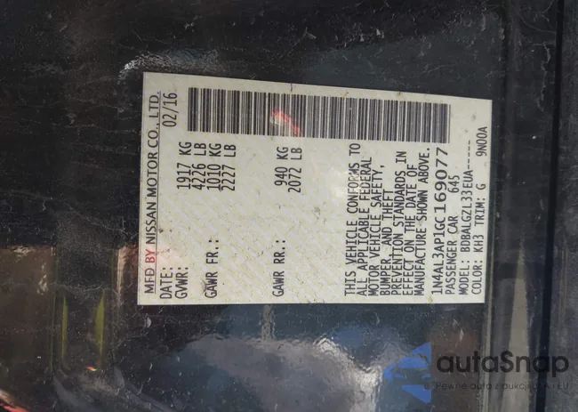 1N4AL3AP1GC169077: 44204890