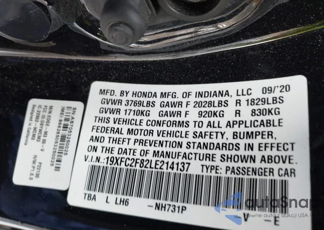 19XFC2F82LE214137: 44204917