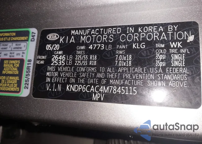 KNDP6CAC4M7845115: 44203999