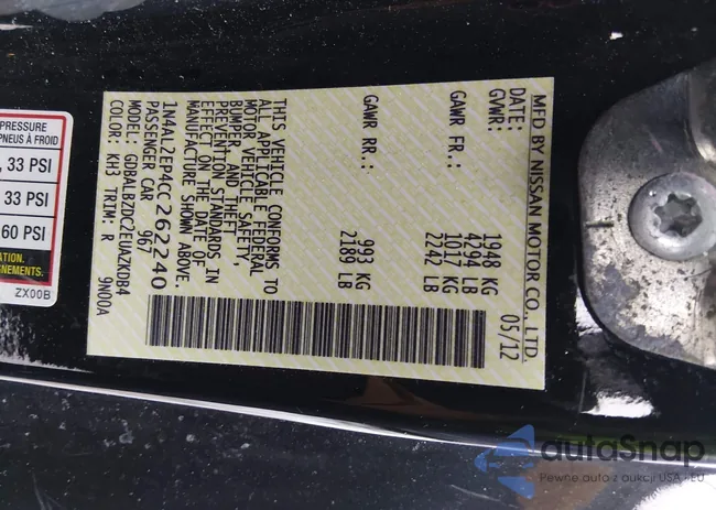 1N4AL2EP4CC262240: 44204009