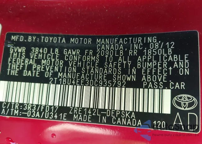 2T1BU4EE3DC935792: 44204026