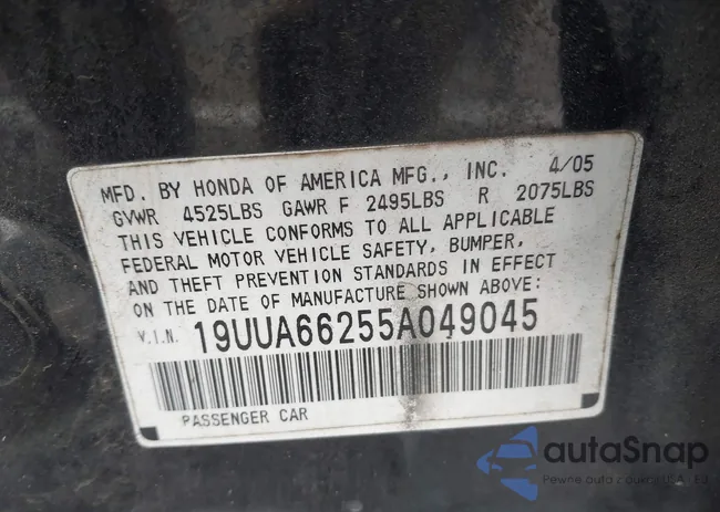 19UUA66255A049045: 44204036